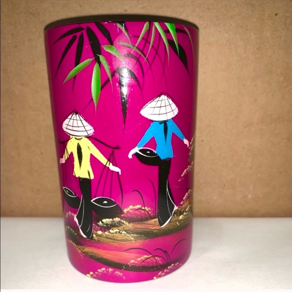 Hand painted/engraved wood cup